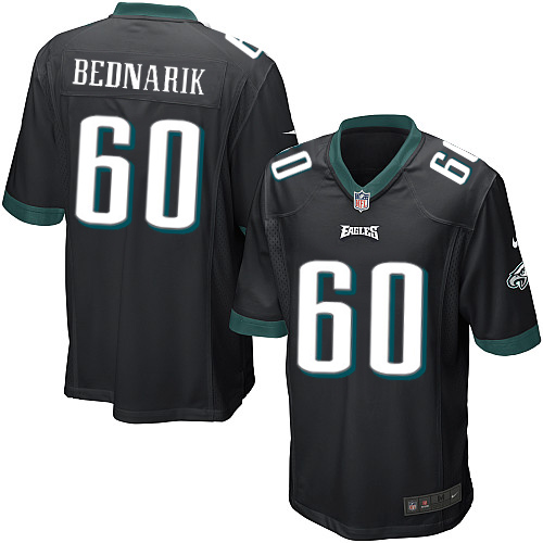 Men's Game Chuck Bednarik Nike Jersey Black Alternate - #60 NFL Philadelphia Eagles